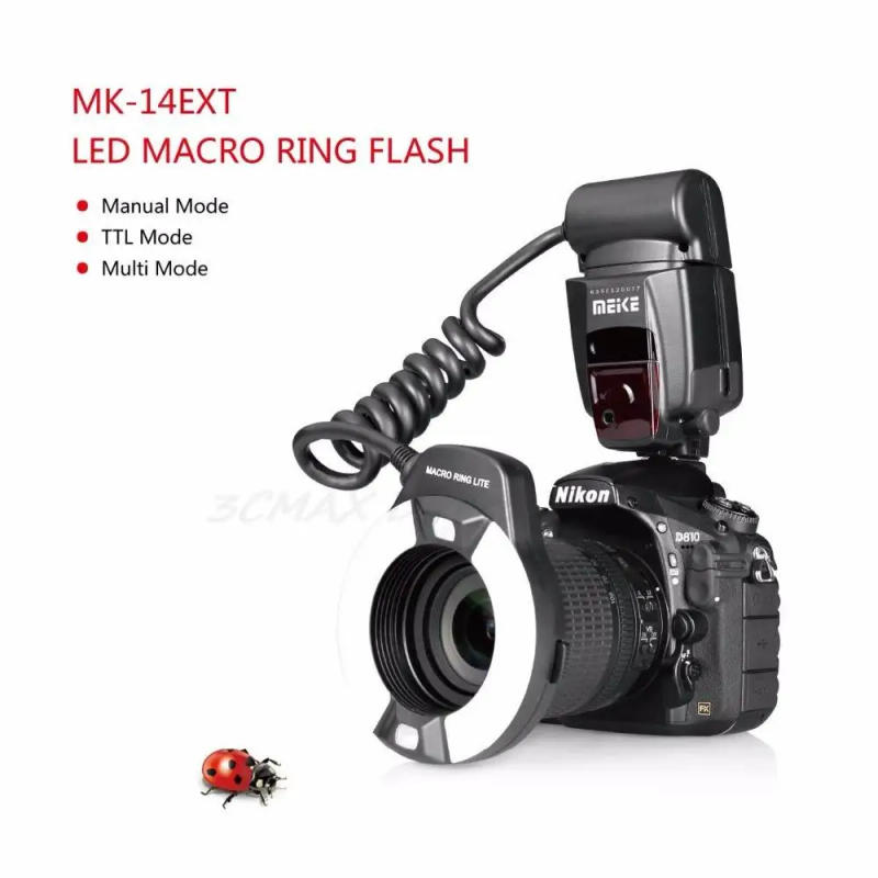 Description Picture 4 of itemMeke MK-14EXT-N/C Ring Flash Light Speedlite GN14 For Canon Nikon D80 D300S D600 D700 D800 D800E D3100 D3400 6D 7D 60D 70D 700D