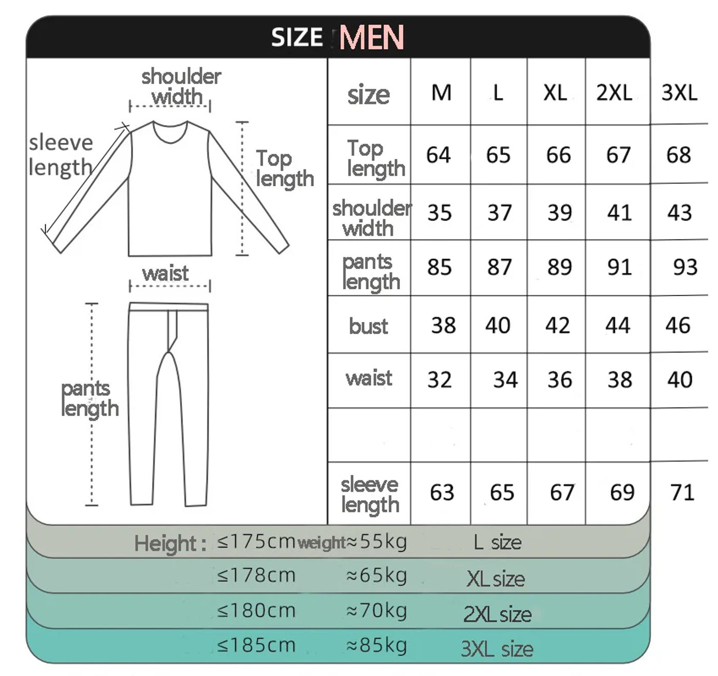 Description Picture 2 of itemWinter Thermal Underwear Men Compression Long Johns Fitness Thermo Clothing Thermal Tights Set for Men Warm Inner Wear Clothes