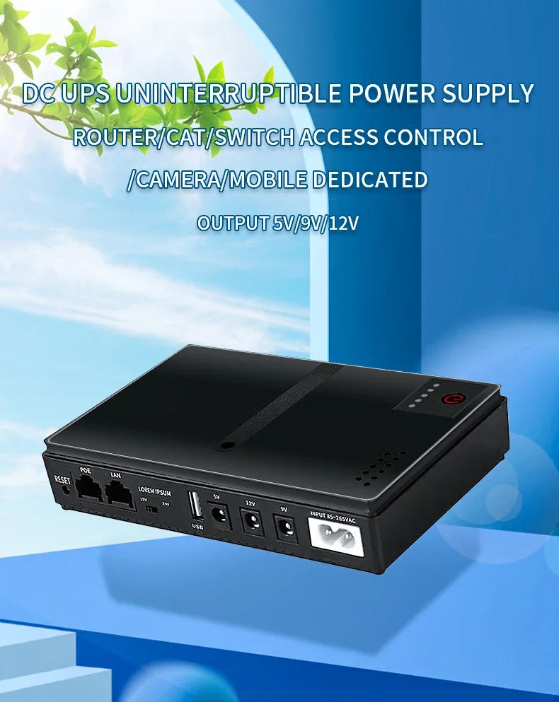 Description Picture 2 of item1018P DC UPS Uninterruptible Power Supply Router Built-in Adapter 110v 220v10400mah Backup Power Supply Output 5V 9V 12V 15V 24V