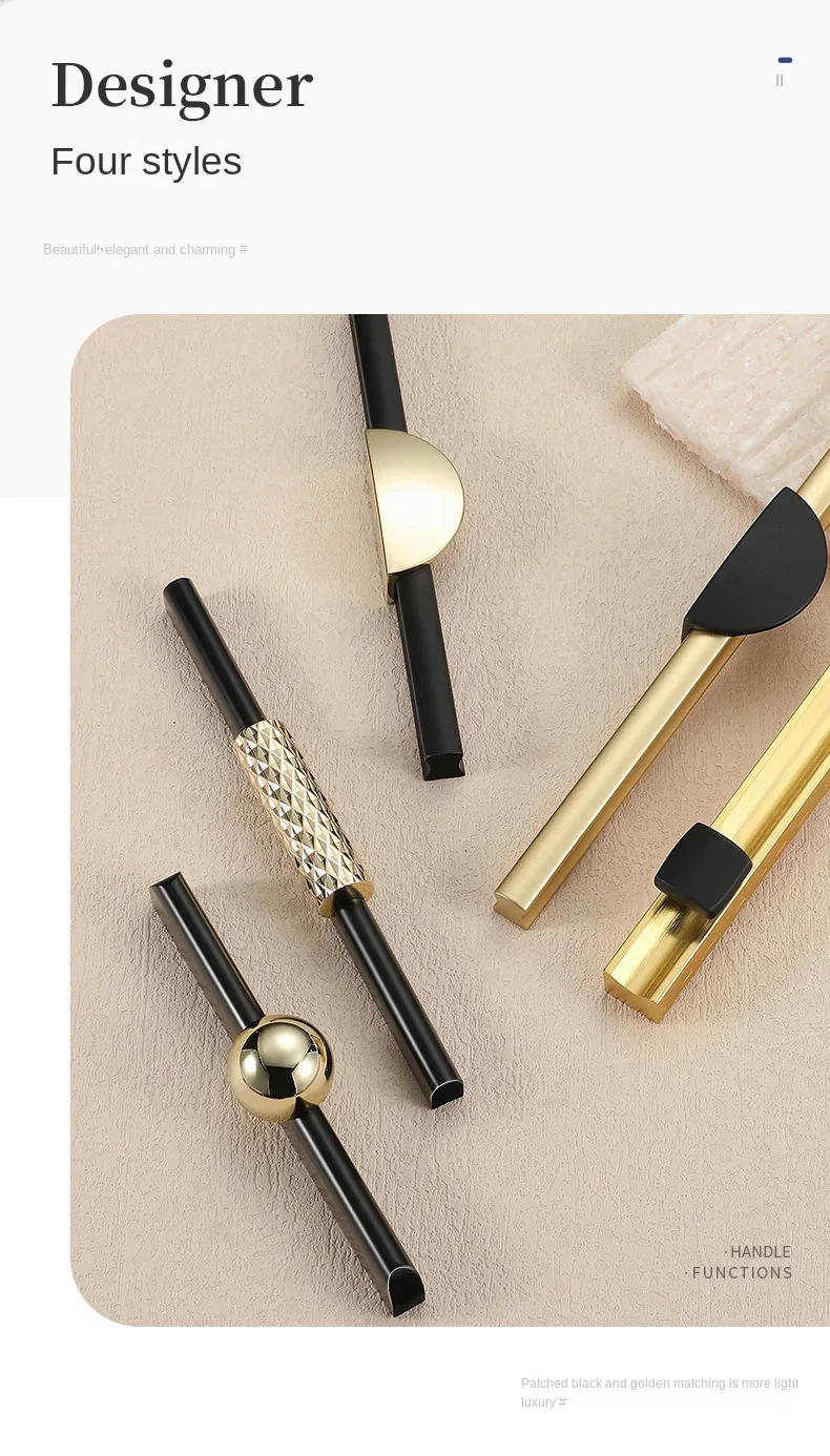 Description Picture 3 of itemExtra Long Handle 600/800/1000mm Modern Bedroom Door Cabinet Handles Gold Black Cupboard Door Drawer Pulls  Furniture Handle