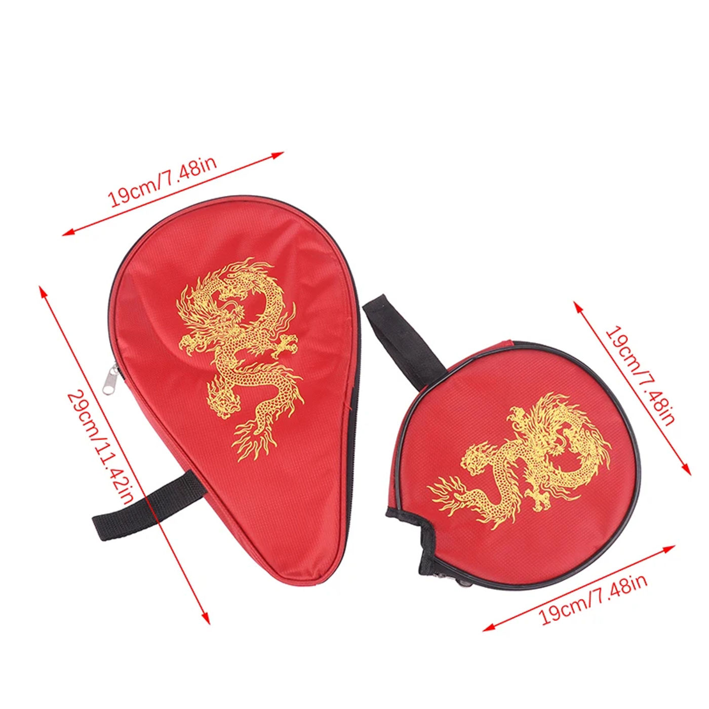 Description Picture 2 of item1pc Table Tennis Racket Bag With Hand Strap Dragon Pattern Portable Table Tennis Racket Case Sports Bag Large Capacity Dustproof