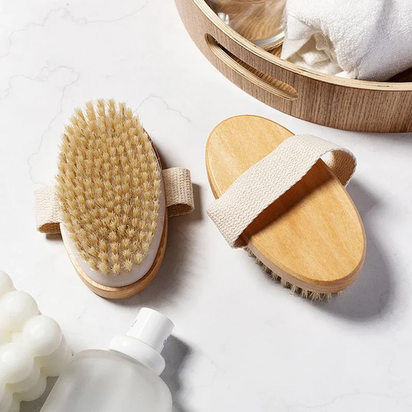 Description Picture 4 of itemNatural  Bristle Brush Soft Wet Dry Skin Body SPA Brush Bath Massager