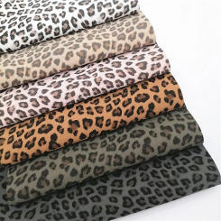 Leopard Custom Synthetic Leather Suede Synthetic Leather Hairy Faux Leather Fabric Sheets DIY Craft Sheets Mini Rolls W050