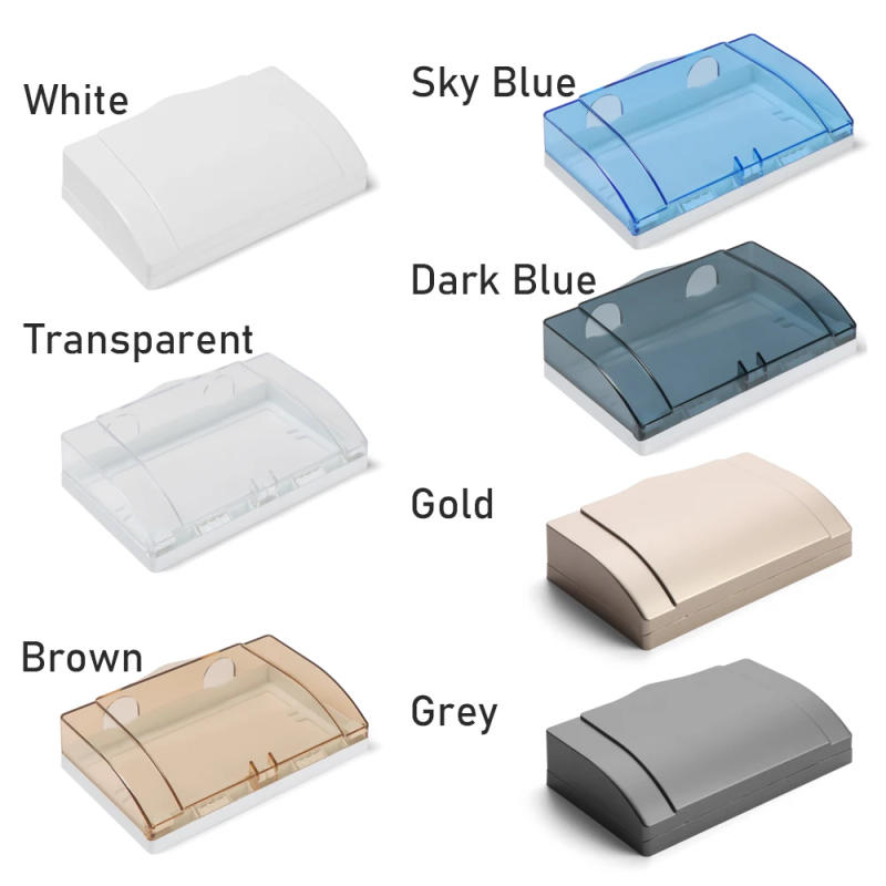 Description Picture 2 of item86 Type Dual Socket Waterproof Power Outlet Protector Bathroom Shower Transparent Electric Switch Plug Cover Safety Splash Box