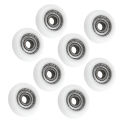 10pcs Carbon Steel Embedded Groove Ball Bearing Pulley Wheels Roller Kit Hardware Shafts  453977 White