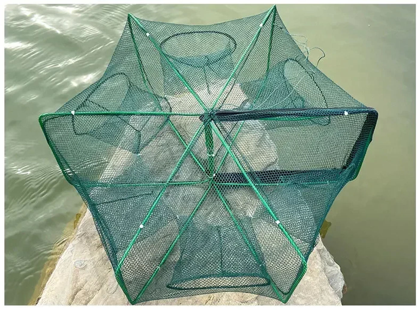 Description Picture 3 of itemMesh For Fishing Net/Tackle/Cage Folding Crayfish Catcher Casting/Fish Network Crab/Crayfish/Shrimp/Smelt/Eels Traps fishing