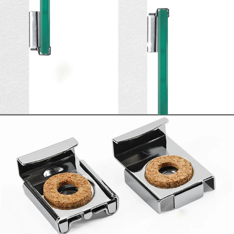 Description Picture 5 of item4pcs Glass Clamp Zinc Alloy Frameless Bathroom Mirror Glass Wall Mounting Fixing Kit Hardware With Skid-proof Silicon Pad