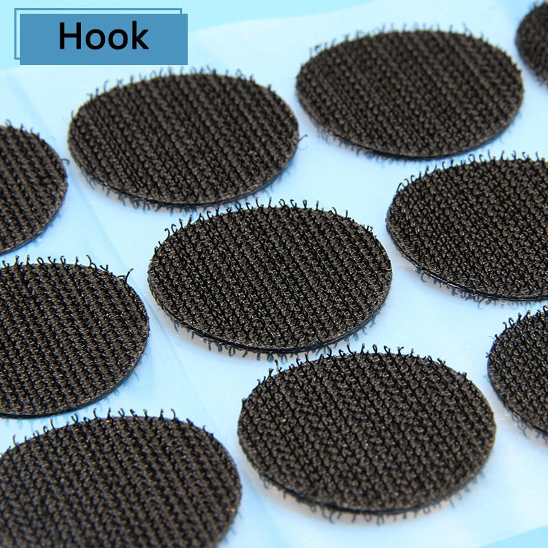 Description Picture 4 of itemSelf Adhesive Fastener Tape Dots 10/15/20/25/30mm Sticker Dots Adhesive Tape Round Hook Loop Boob Tape Strong Glue White Black