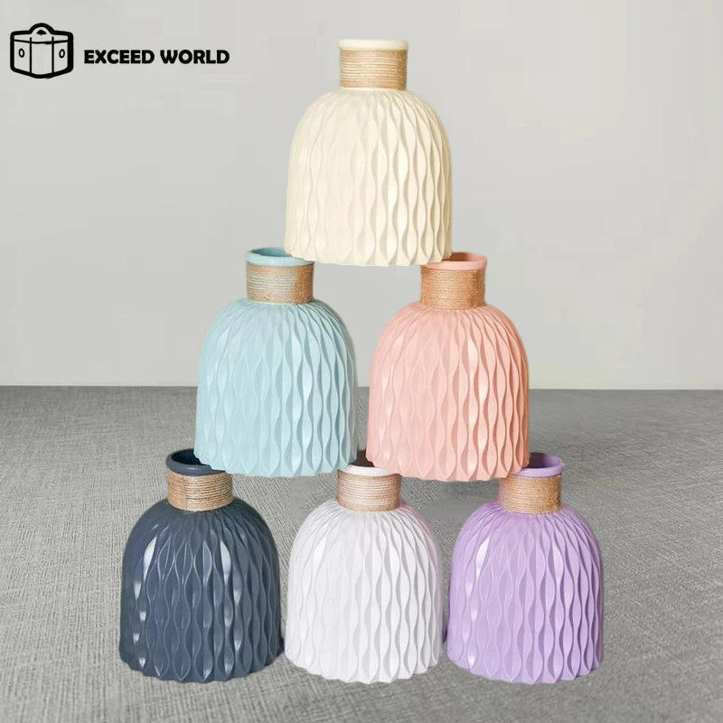 Description Picture 6 of itemModern Flower Vase White Plastic Vase Flower Pot Basket Nordic Home Living Room Decoration Ornament Wedding Flower Arrangement