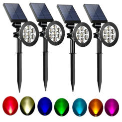 1pc/2pc outdoor Solar Garden Light Adjustable Solar Spotlight IP65 Solar Lamp Super Bright Wall Light for Courtyard Park Pathwa