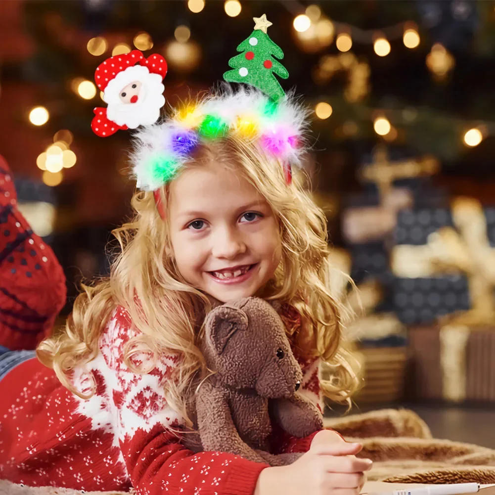 Description Picture 2 of itemHeadbands LED Reindeer Christmas Headbands Xmas Antler Headbands For Kids Women Christmas Party Supplies Costume Decoration