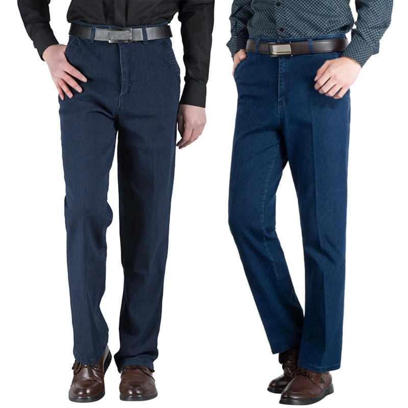 Description Picture 2 of itemYouth Popular Denim Pants Men'S Spring Summer Classic Straight Pants Solid Color Double Pocket Bottoms Casual Daily Streetwear