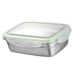 Stainless Steel Lunch Box Sealing Crisper Heat Insulation Food Container for Home Office (Green, 350ML)