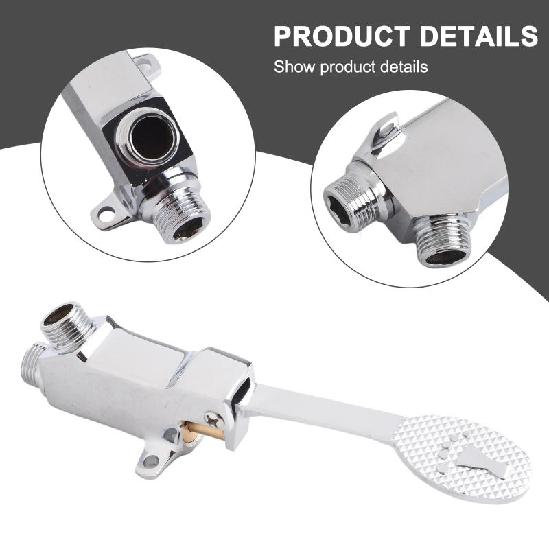 Description Picture 2 of itemSingle Foot Valve 304 Stainless Steel Bathroom Sink Faucet Floor Foot Pedal Control Switch For Hospital School Office Building