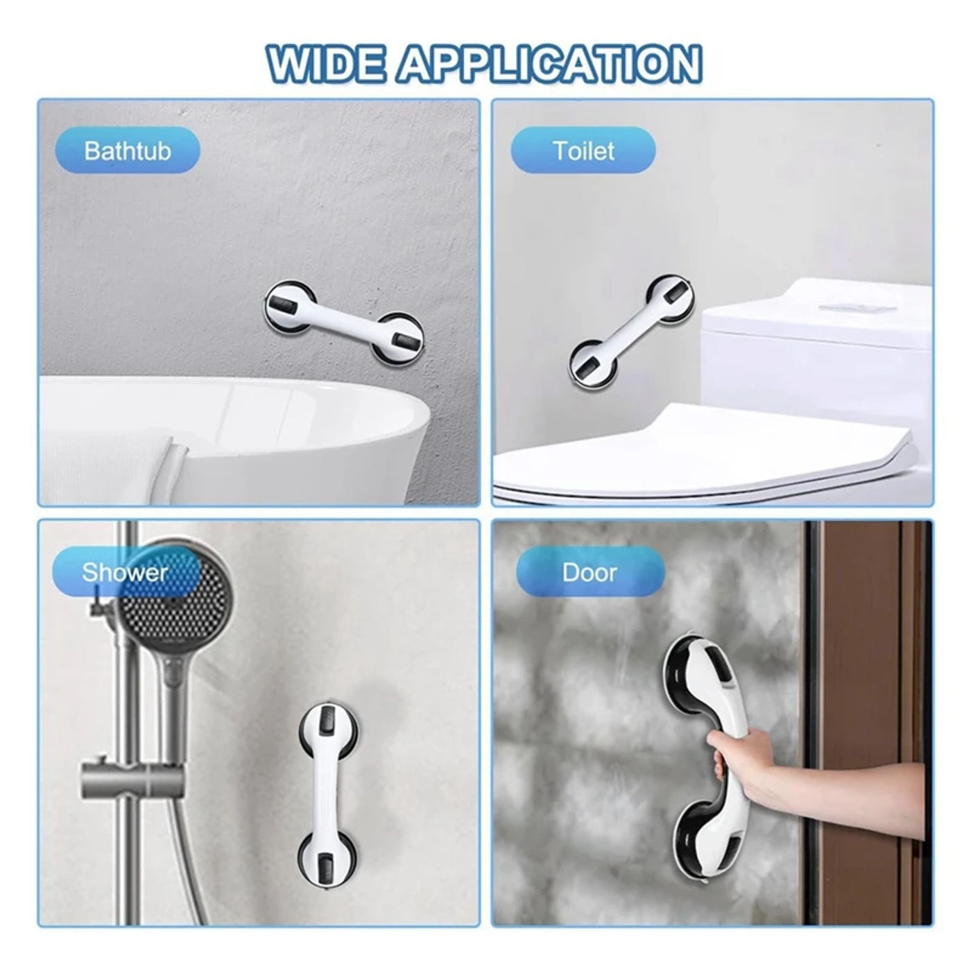Description Picture 4 of item2 Pack Shower Handle 11.4 Inch Suction Shower Bar, Safety Bars For Shower Chair, Bathroom Grab Bar