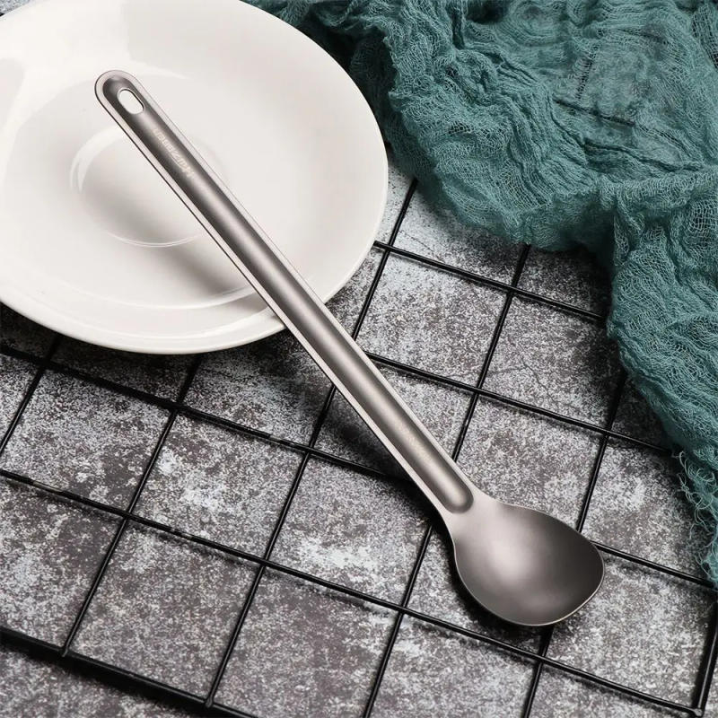 Description Picture 5 of itemPortable Titanium Long Handle Spoon Outdoor Camping Light Titanium Tableware Cutlery Fork EDC Environmental Outdoor Picnic