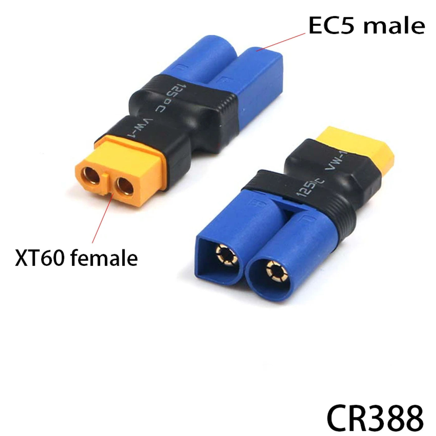 Description Picture 5 of item1pcs XT90 XT-90 Male to EC5 Female Connector Adapter For Battery Wire RC Models Helicopter Drone Quadcopter Toys Parts