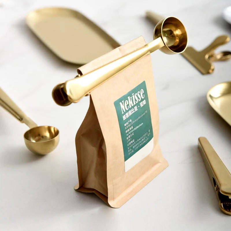 Description Picture 3 of item1 Piece Multifunction Stainless Steel Coffee Scoop With Clip Coffee Tea Measuring Scoop 1Cup Ground Coffee Measuring Scoop Spoon