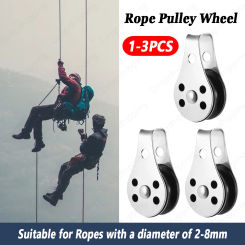 1-3PCS Rope Pulley Single Wheel Stainless Steel Load Bearing Swivel Lifting Rope Pulley For Blocks Rope Runner Kayak Boat Tools
