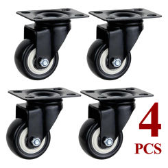 4 Pcs Furniture Caster Heavy Duty swivel 1.5/2inch M10 Screw plate Castor Wheels No Noise Industrial Machine Warehouse Restauran