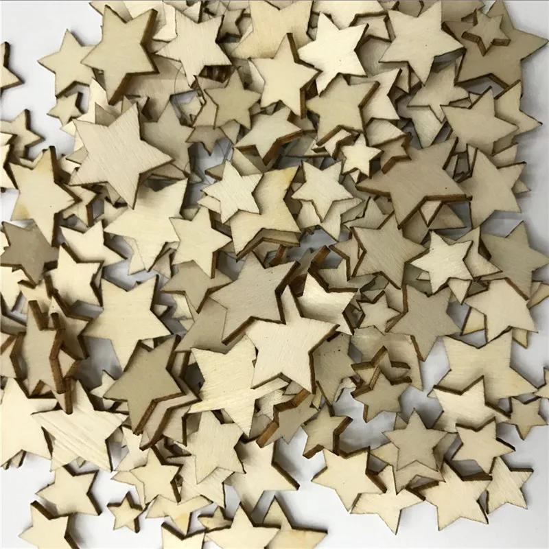Description Picture 6 of item200PCS 10/12/15/20MM Wood Stars Chips Christmas Wedding Table Confetti Scatters Embellishments Cardmaking Scrapbooking Crafts