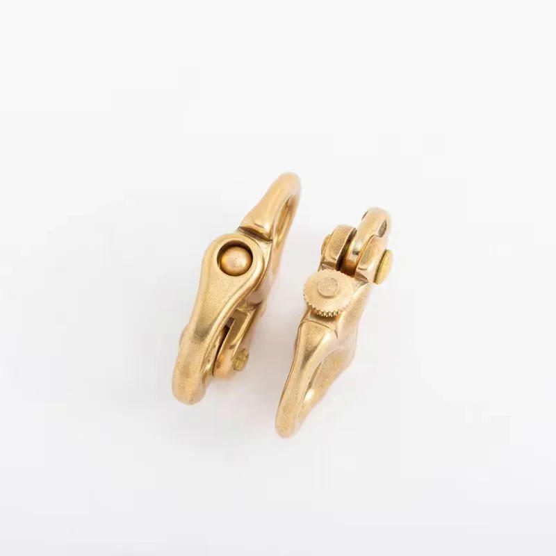 Description Picture 6 of item1 x Solid  Brass Buckle Clasp Buckle Keychain Ring Hook screw pin joint Connecter Bag Strap Leathercraft Accessories Parts