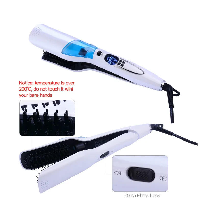 Description Picture 4 of itemPortable steam straightener for household use,negative ion comb electric ceramic perm clip LED display steam straightener