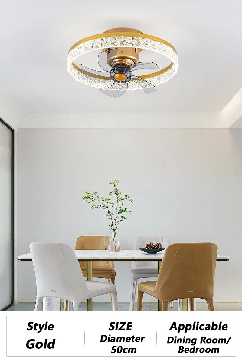 Description Picture 6 of item60W Premium Ceiling Fan Lamps APP Remote Timing 360°Rotating Infinitely Dimmable Detachable Indoor LED Decorative Lights