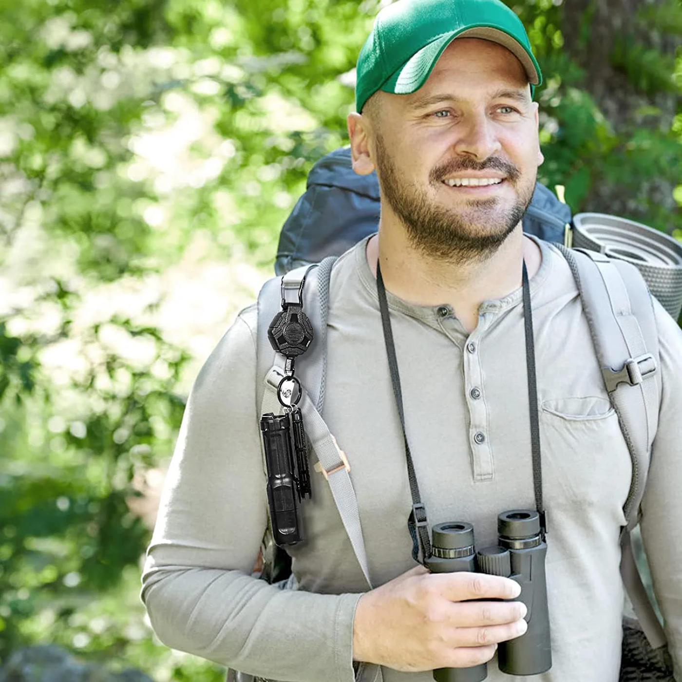 Description Picture 2 of itemFishing Retractable Anti-Lost Pull Keychain Badge Keeper Metal Lanyard Name Tag Card Holder Reel Recoil Ring Clips Buckle Tools