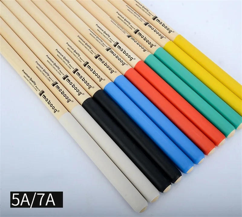 Description Picture 4 of item1 Pair Drum Sticks Maple Wood 5A 7A Colorful Non-Slip Handle Drumsticks Percussion Musical Instrument Accessories For Rock Bands