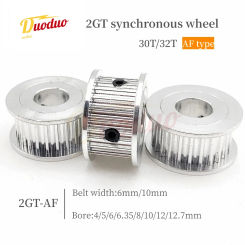 2GT AF Timing Belt 3D Printing GT2 30T/32T Timing Pulley Bore: 4/5/6/6.35/8/10/12/12.7mm， For Belt Width: 6/10mm 2GT AF Pulley，