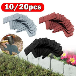 10/20pcs Garden Fence Imitation Stone Plant Support Stake Outdoor Landscape Edging Decorative Border Garden Plant Accessories