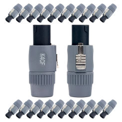 5/20/100Pcs Grey 4Pin Speakon XLR Plug With Lock K4CF Audio XLR Male Connector For Microphone Stereo System NL4FC
