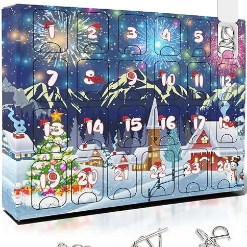Description Picture 6 of item2025 Metal Puzzle Toy Advent Calendar Kit 24 Days Christmas Advent Calendar Christmas Gift For Kids Teens Countdown Calendar