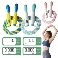 Beaded Jump Rope Plastic Segmented Jump Rope with Counter Soft Beaded Skipping Rope Adjustable Length for Kids Adults