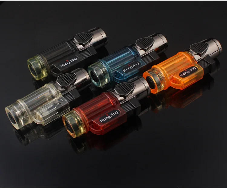 Description Picture 3 of itemVisible Gas Blue Flame Torch Turbo Lighter Spray Gun Electronic Lighter  Gas Lighter 1300C Butane Cigar Lighters Gadgets for Men