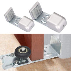 Sliding Door Slides Rails Adjustable Barn Door Floor Guide Roller Wall Mount Bottom Stay Sliding Limit Stop Door Stop Hardware