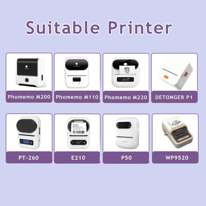 Description Picture 4 of itemE210/P50/PT-260 Label Printer Sticker Self-Adhesive Thermal Paper, Compatible for Phomemo M110 M220 M200 Machine