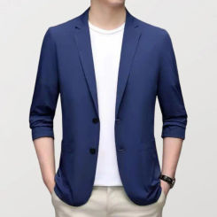 Men Lightweight Suit Coat Elegant Men's Single Breasted Suit Jacket with Lapel Pockets Formal Business for Men for Office