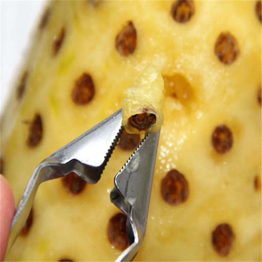 Description Picture 5 of itemStainless Steel Strawberry Huller Fruit Peeler Pineapple Corer Slicer Cutter Kitchen Knife Gadgets Pineapple Slicer Clips New