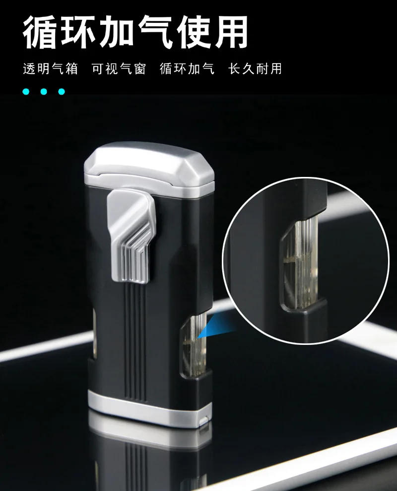 Description Picture 5 of itemUnusual Turbo Torch Cigar Lighter Jet Gas Dedicated Metal Gas Lighters 1300 C Windproof Pipe Smoking Accessories Gadget for Men