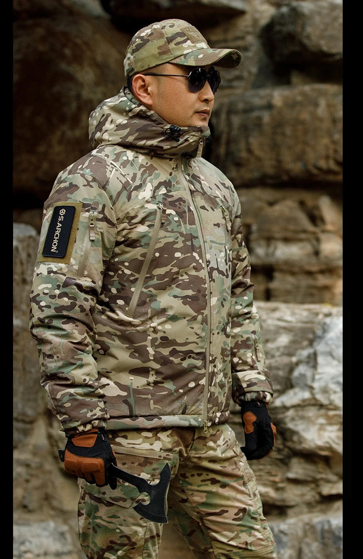 Description Picture 5 of itemMens Winter Tactical Jacket Army Field Camouflage Military Parka Coat Work Cotton Clothes Outdoor Warm Waterproof Hiking Jacket