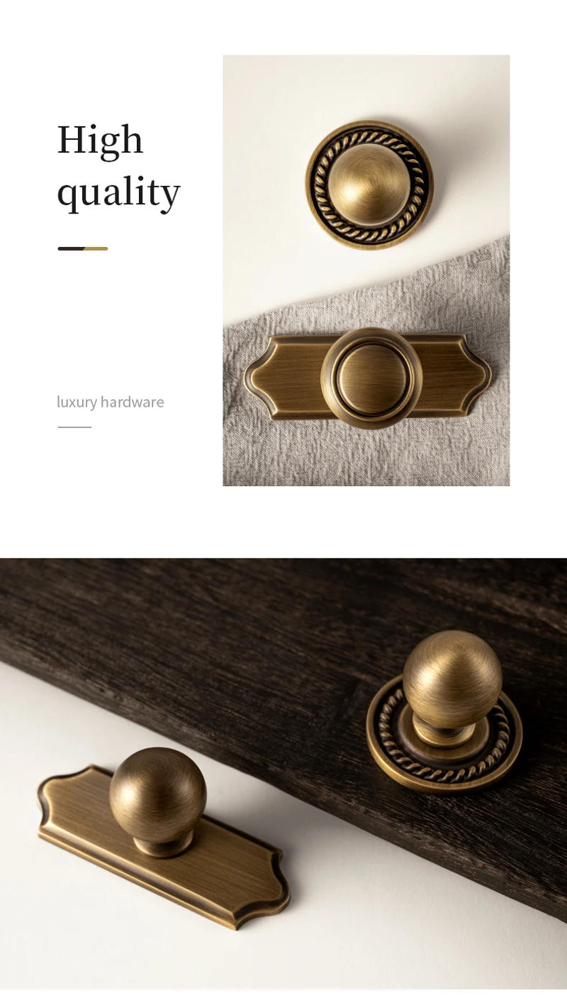 Description Picture 3 of itemAntique Brass Cabinet Handles With Backplate Solid Bronze Vintage Wardrobe Pulls Kitchen Cupboard Door Knobs Furniture Handle
