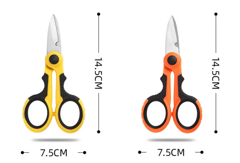 Description Picture 4 of itemElectrician Scissors High Carbon Steel Industrial Strong Wire and Cable Scissors Non-slip Manual Electrician Stripping Scissors