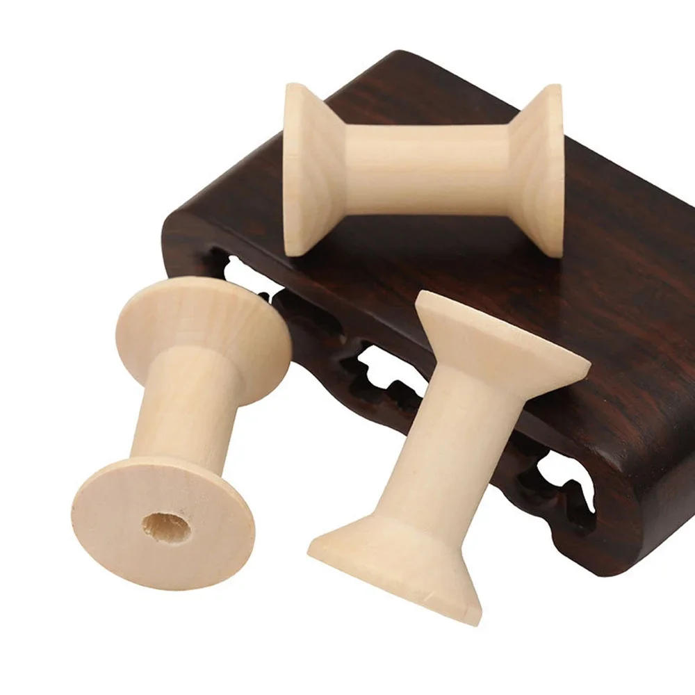 Description Picture 6 of item10pcs Empty Wooden Bobbins Reels Spools Holder Thread Wire for Needlework Sewing Machine Crafts DIY Unfinished Painted 47mm*32mm