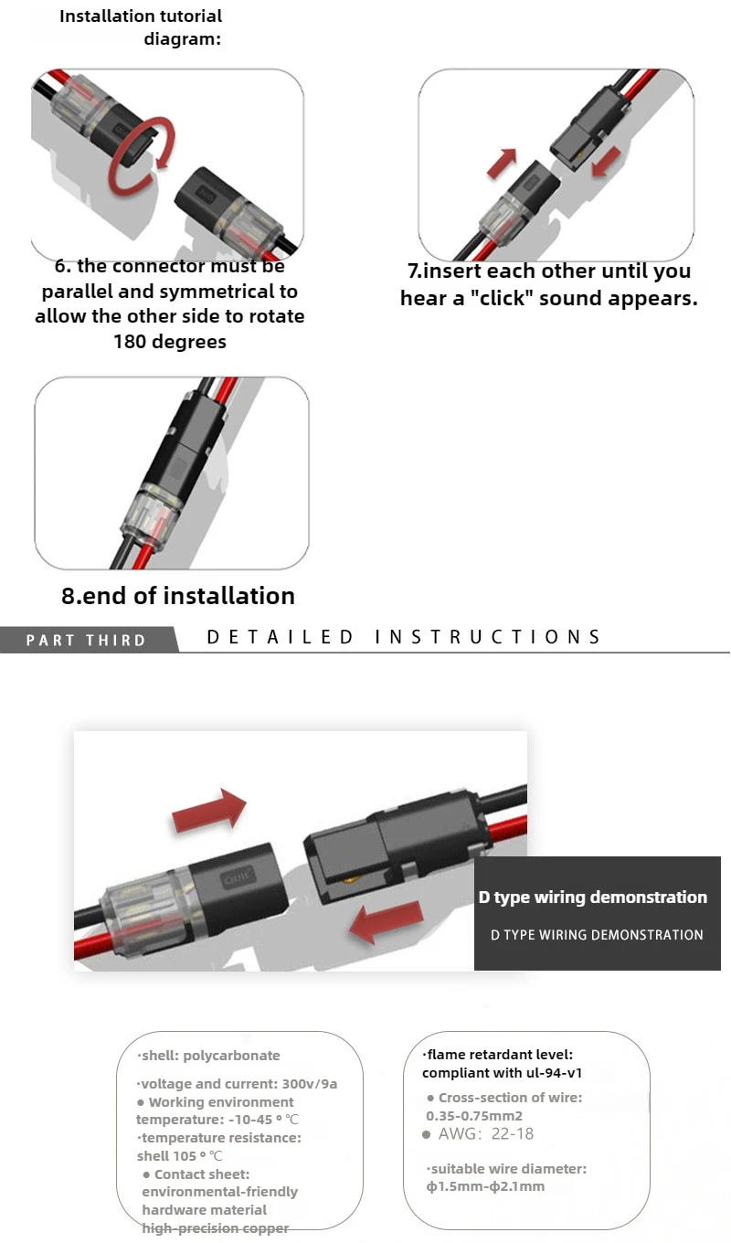 Description Picture 4 of itemWire Connector Set Electrical Cable Splitter With Connector for Audio Auto Moto Lighting System Single Color LED Strips