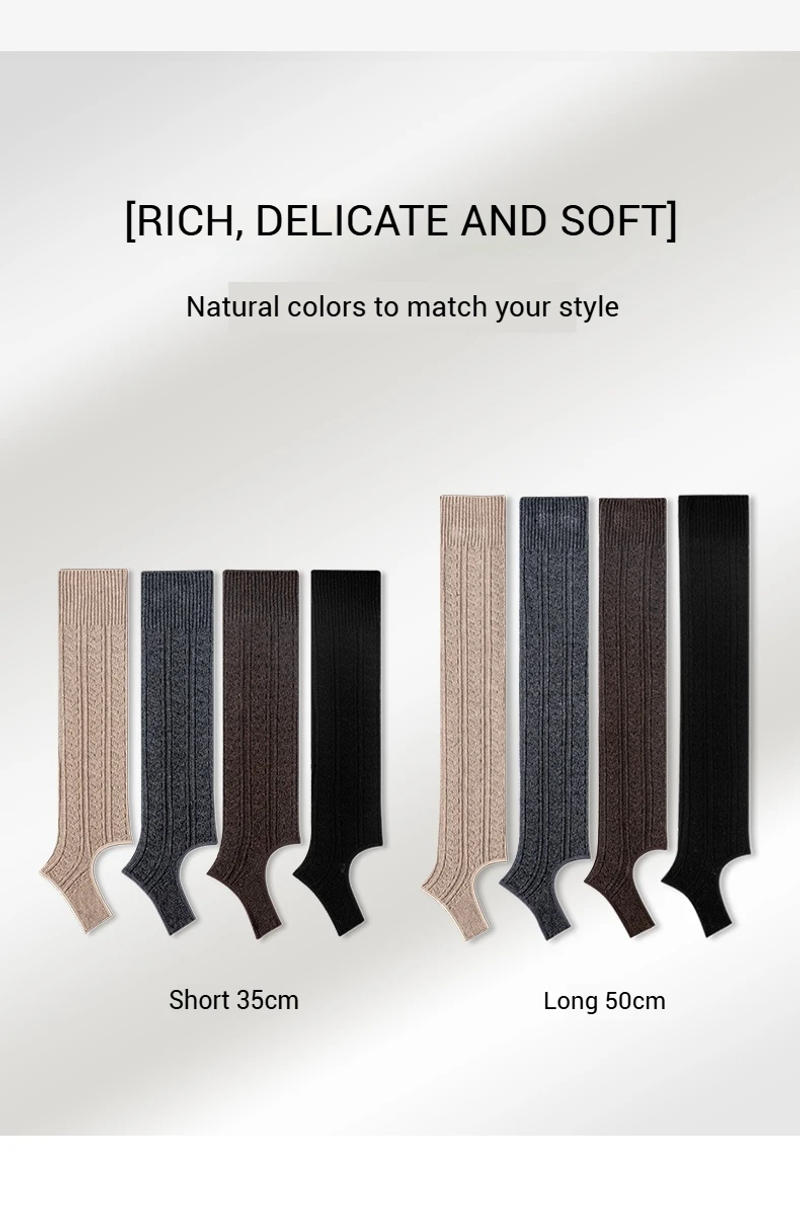 Description Picture 4 of itemPressure-Free Knit Women Calf Warmers Jacquard Stirrups High Socks Leg Warm Wool Knee Sleeve Ankle Trim Boot Socks Fall Winter