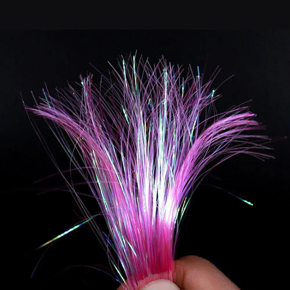 Description Picture 4 of itemSoft Holographic Flat Flash Tinsel Fly Tying Material Pike Trout Streamers Jig Fishing Hook Lure 30-35cm Fishing Accessories