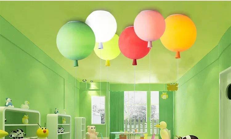 Description Picture 6 of itemKids Cartoon Balloon LED Ceiling Light Rope Pull Switch Hanginglamp School Shop Kindergarten Children's Room Plafonnier Lighting