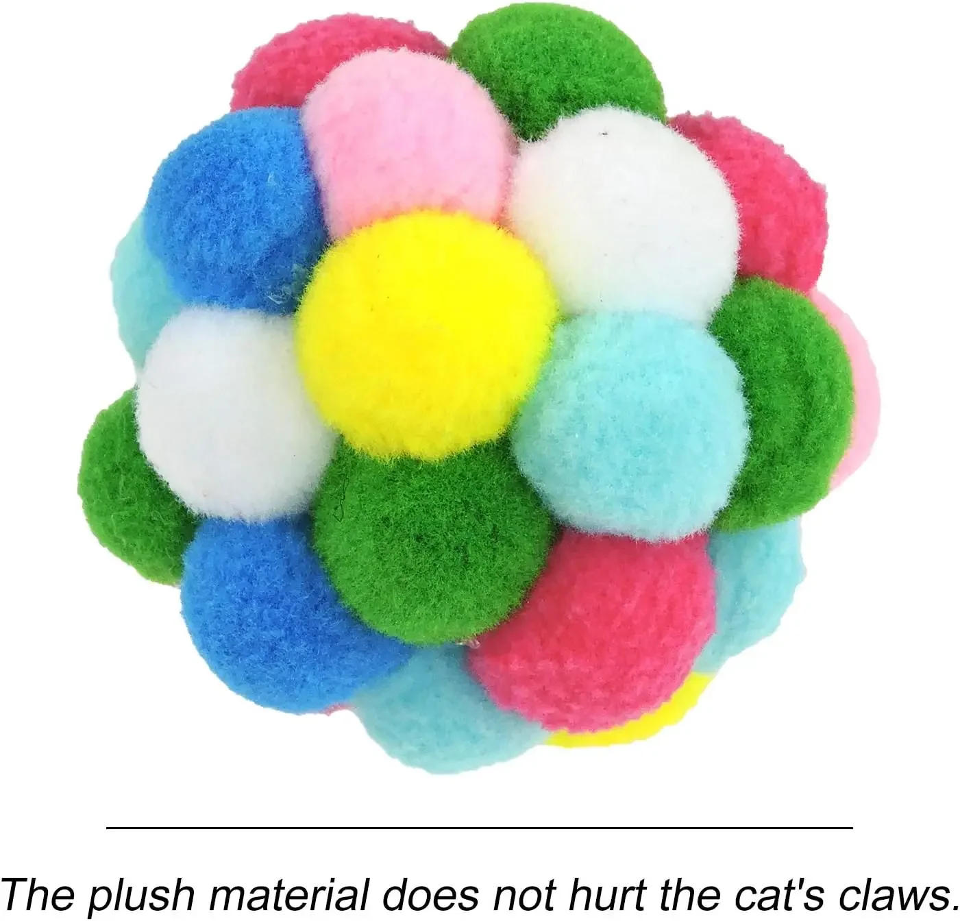 Description Picture 6 of item1pcs Cat Toys Balls with Bells , Color Cat Pom Pom Balls,Tinsel Sparkle Balls,Interactive Toy for Indoor Cats Kitten